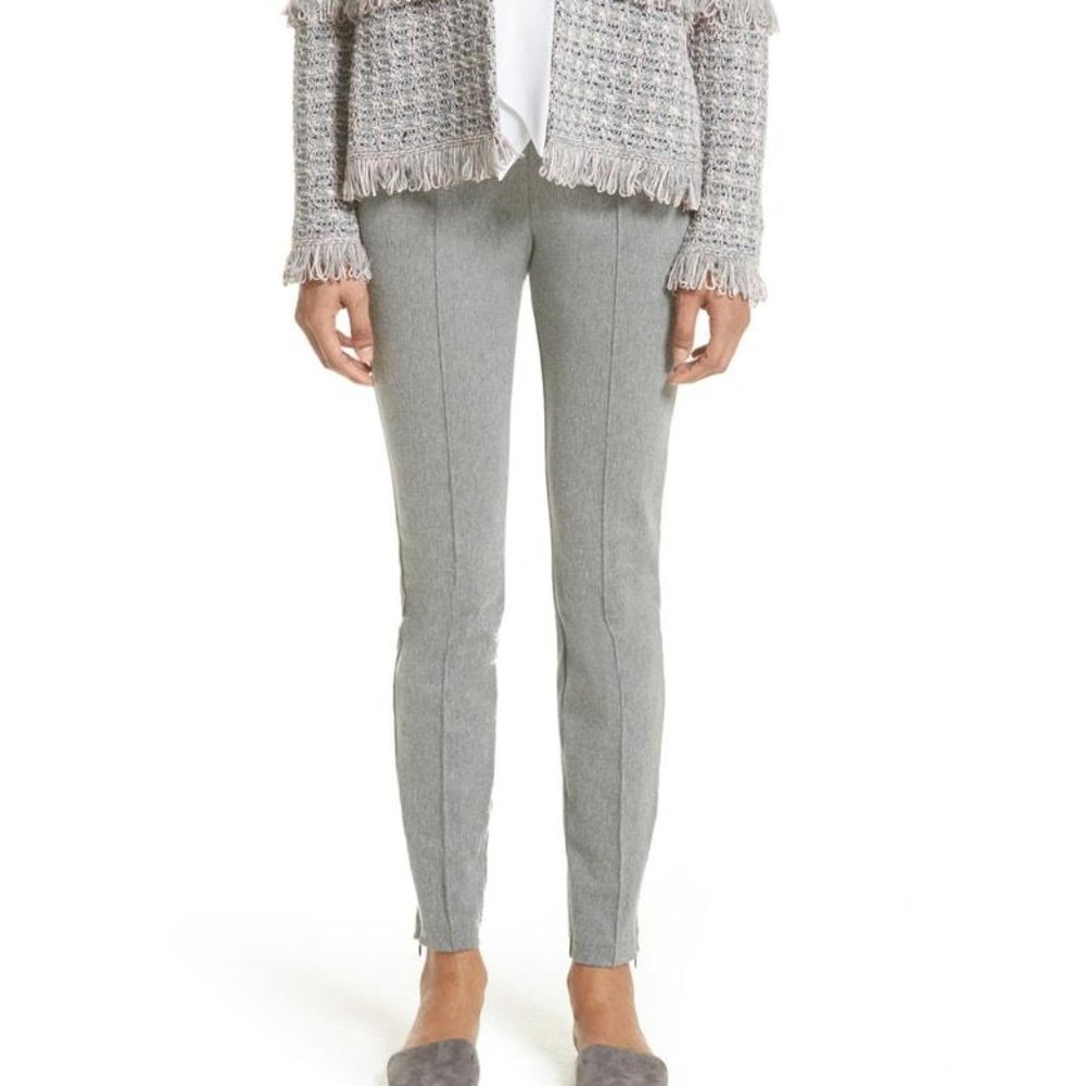 St. John Collection Grey Stretch Ponte Gray Crop Pants NWT